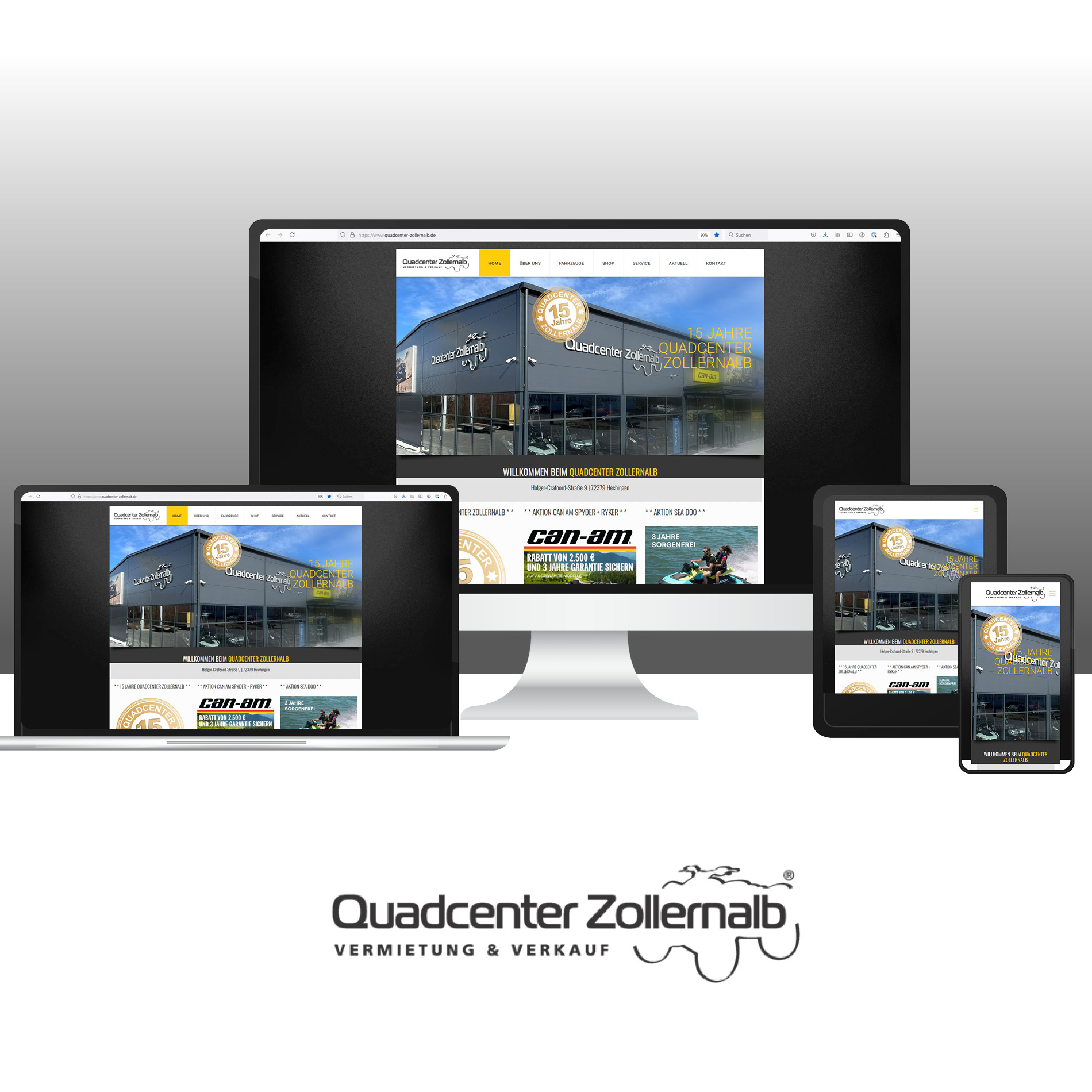 Referenzbild: website wordpress (CMS) für Quadcenter Zollernalb in Hechingen
