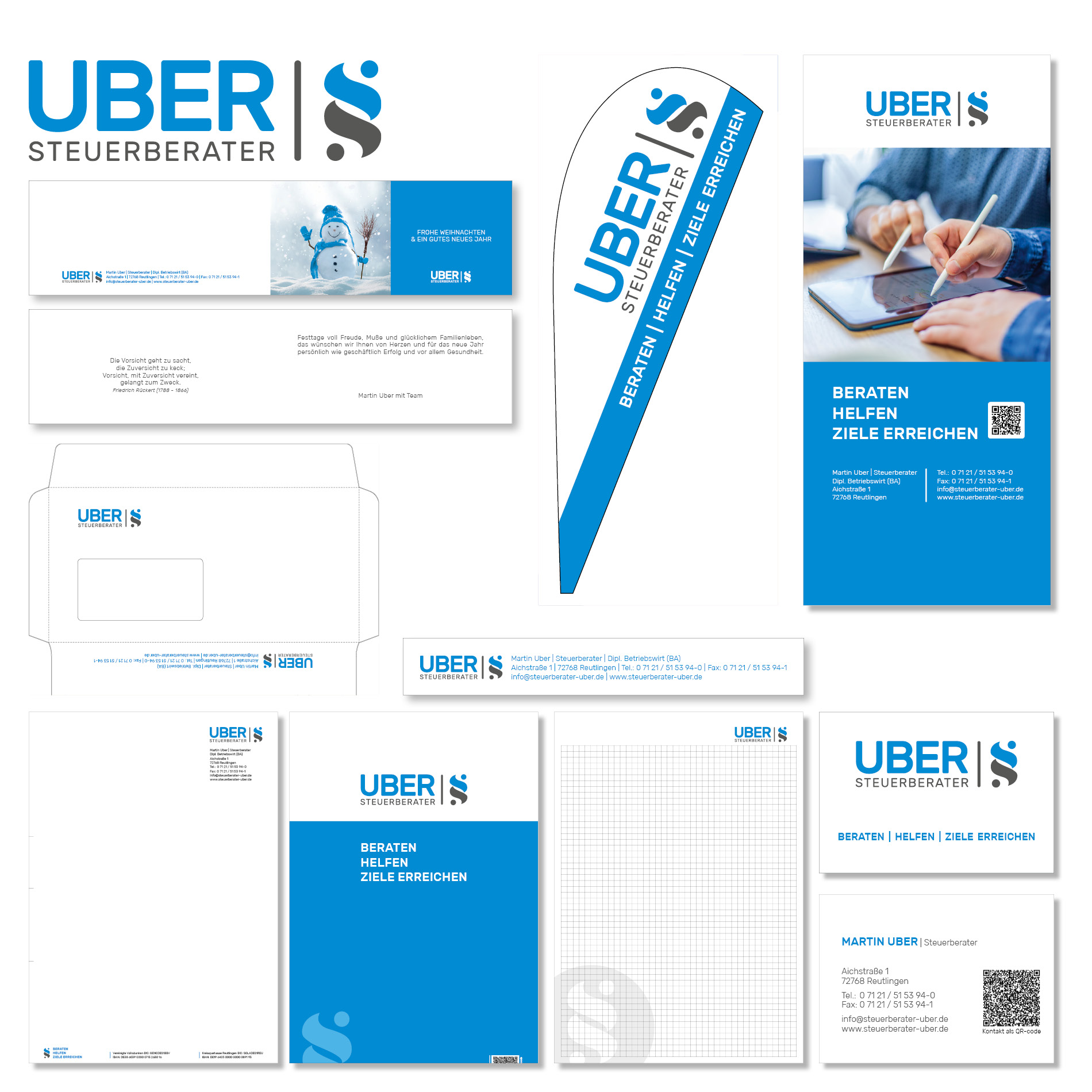 Referenzbild: Corporate Design (Werbebanner) für Uber Steuerberater in Reutlingen