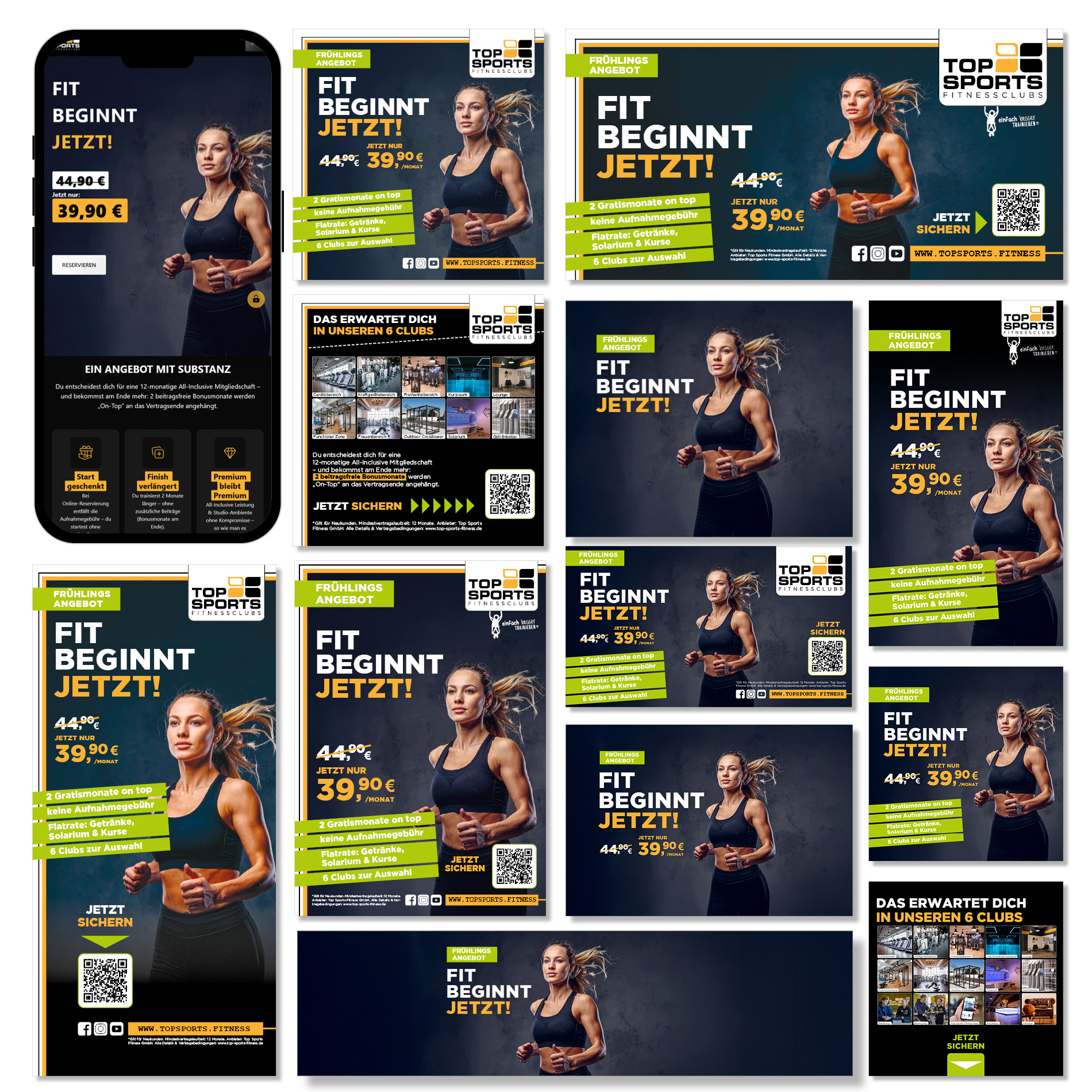 Top Sports Frühlingskampagne Corporate Design Übersicht